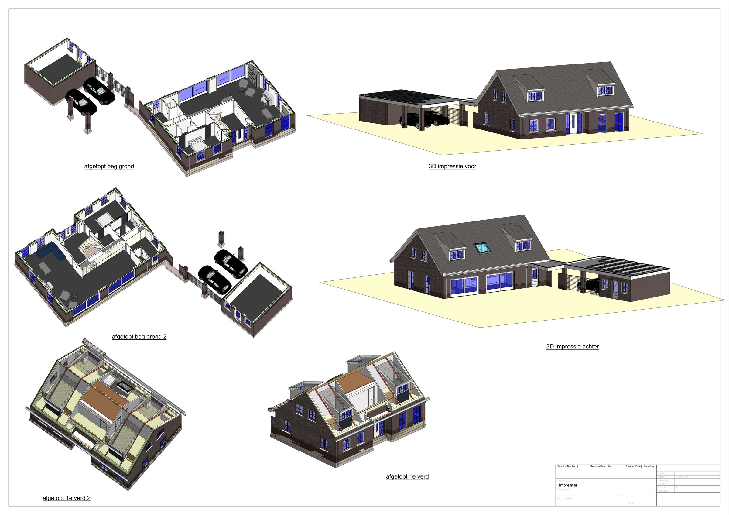 Bladzijde met 3D-impressies en afgetopte plattegronden van een nieuwbouwwoning